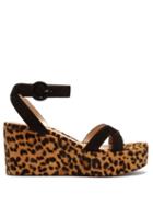 Matchesfashion.com Gianvito Rossi - Leopard Print Calf Hair Platform Sandals - Womens - Leopard
