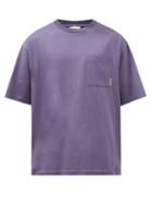 Acne Studios - Extorr Logo-embroidered Crew-neck Cotton T-shirt - Mens - Purple