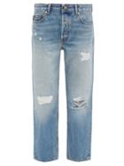 Matchesfashion.com Ganni - Distressed Straight-leg Jeans - Womens - Denim