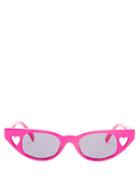 Matchesfashion.com Le Specs - The Heartbreaker Cat Eye Acetate Sunglasses - Womens - Pink
