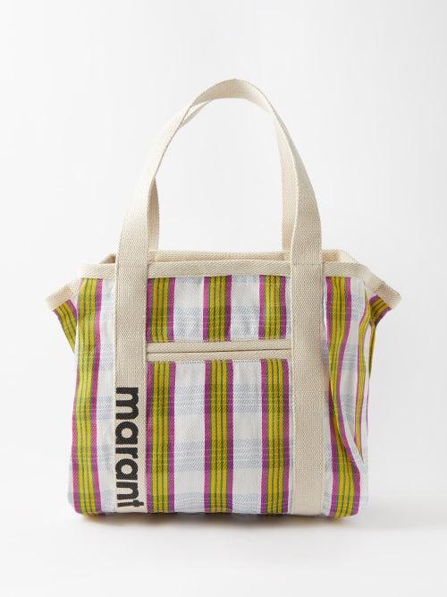 Isabel Marant - Darwen Check-nylon Tote Bag - Womens - Pink Multi