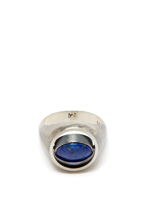 Matchesfashion.com M Cohen - Spinning Lapis And Sterling Silver Ring - Mens - Silver