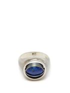 Matchesfashion.com M Cohen - Spinning Lapis And Sterling Silver Ring - Mens - Silver