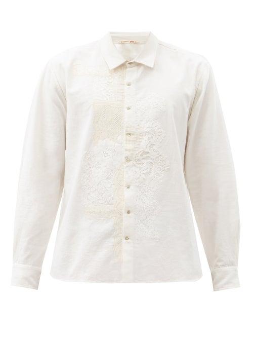 Matchesfashion.com Pro - Lace-appliqu Cotton Shirt - Mens - White