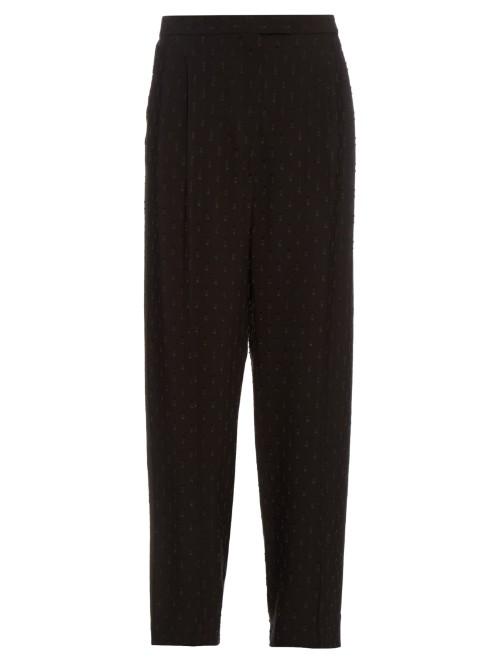 Alexander Mcqueen Fil Coup Embroidered Crepe Trousers