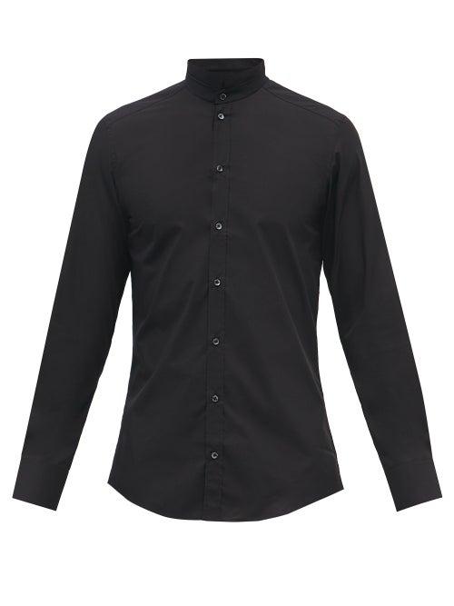 Mens Rtw Dolce & Gabbana - Stand-collar Cotton-poplin Shirt - Mens - Black