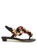 Sanayi 313 Gongora Raffia-embellished T-bar Sandals