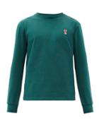 Matchesfashion.com Ami - Ami De Coeur Logo Cotton Long-sleeved T-shirt - Mens - Green