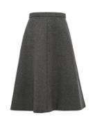 Matchesfashion.com Miu Miu - A Line Wool Tweed Midi Skirt - Womens - Dark Grey