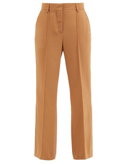 See By Chlo - Pleated Crepe Wide-leg Trousers - Womens - Tan