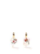 Simone Rocha - Floral-painted Faux-pearl And Metal Earrings - Womens - Pearl