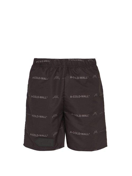 Matchesfashion.com A-cold-wall* - Logo Print Technical Shorts - Mens - Black