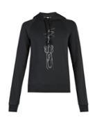Matchesfashion.com Saint Laurent - Gunshot Print Hooded Sweatshirt - Mens - Black
