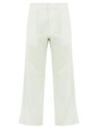 Matchesfashion.com Edward Crutchley - Cropped-cuff Wool-poplin Suit Trousers - Mens - Green
