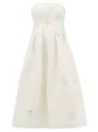 Matchesfashion.com Erdem - Alina Crystal-embellished Chantilly-lace Dress - Womens - Ivory