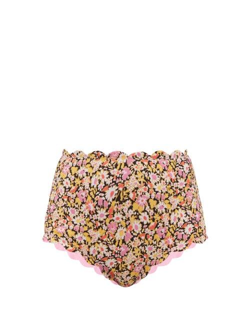 Marysia - Santa Monica Reversible Floral-print Bikini Briefs - Womens - Pink Floral