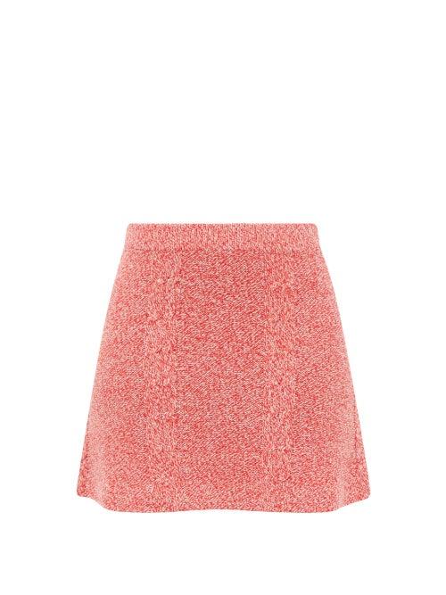 Joostricot - Cabled Mlange Mini Skirt - Womens - Red