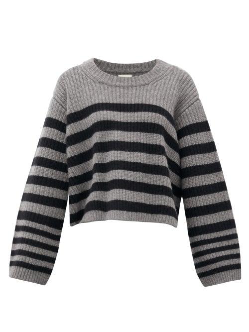 Matchesfashion.com Khaite - Striped Cashmere Sweater - Womens - Grey Multi