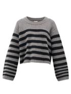 Matchesfashion.com Khaite - Striped Cashmere Sweater - Womens - Grey Multi