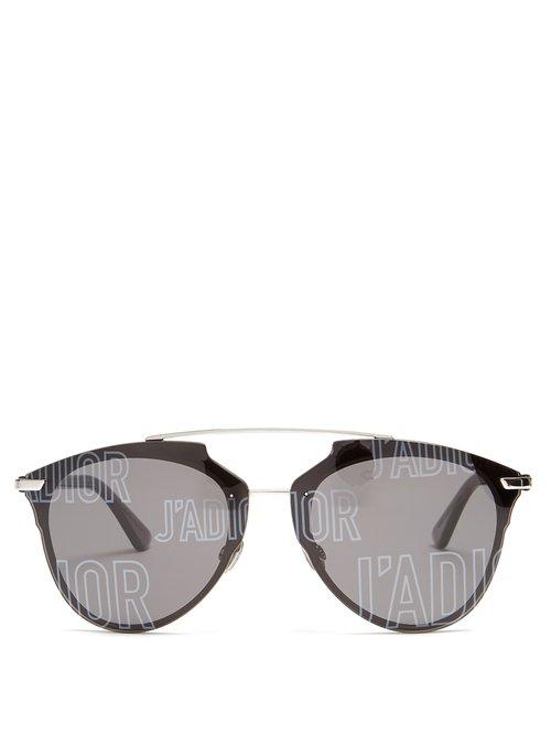 Matchesfashion.com Dior Eyewear - Reflected Aviator Sunglasses - Womens - Grey