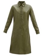 Matchesfashion.com Dodo Bar Or - Pattie Ruched-edge Leather Dress - Womens - Light Green