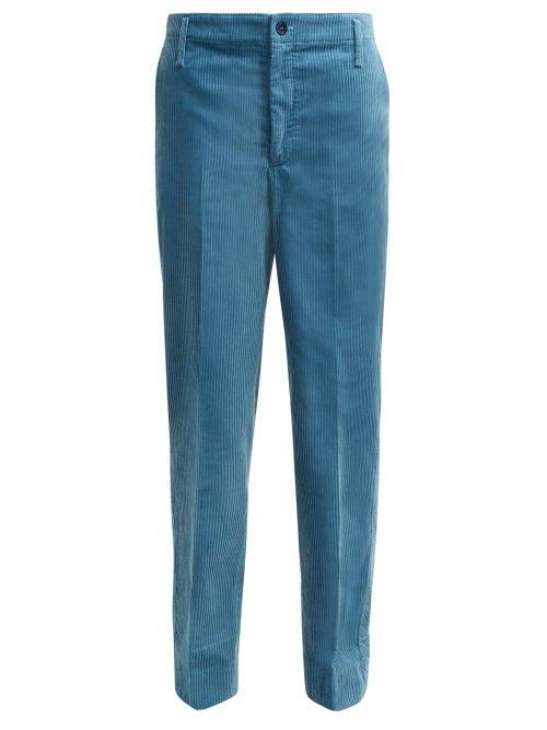 Matchesfashion.com Golden Goose Deluxe Brand - Straight Leg Cotton Corduroy Trousers - Womens - Blue