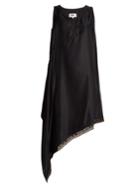 Mm6 By Maison Margiela Asymmetric-hem Sandwashed-satin Dress