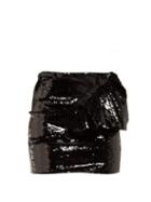 Matchesfashion.com Alexandre Vauthier - Ruffled Sequinned Mini Skirt - Womens - Black