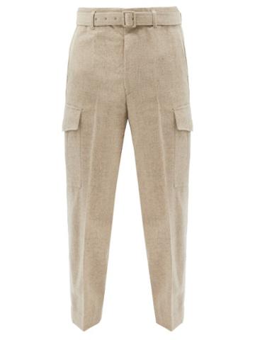 Auralee - Patch-pocket Wool Straight-leg Cargo Trousers - Mens - Beige