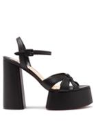 Matchesfashion.com Christian Louboutin - Foolanjalili 130 Leather Platform Sandals - Womens - Black