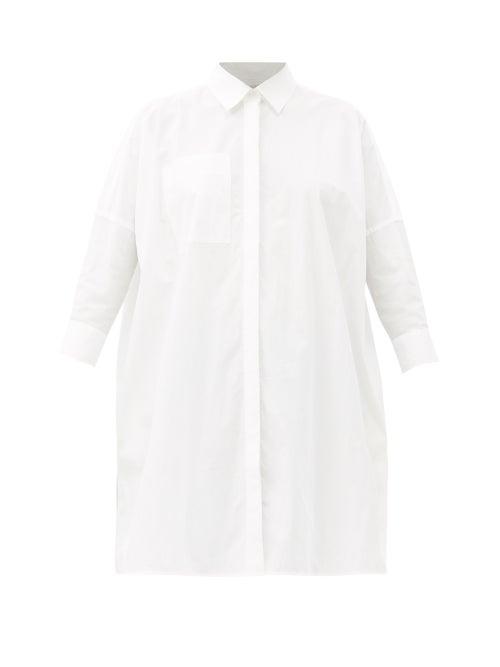 Matchesfashion.com Co - Longline Cotton-blend Poplin Shirt - Womens - White