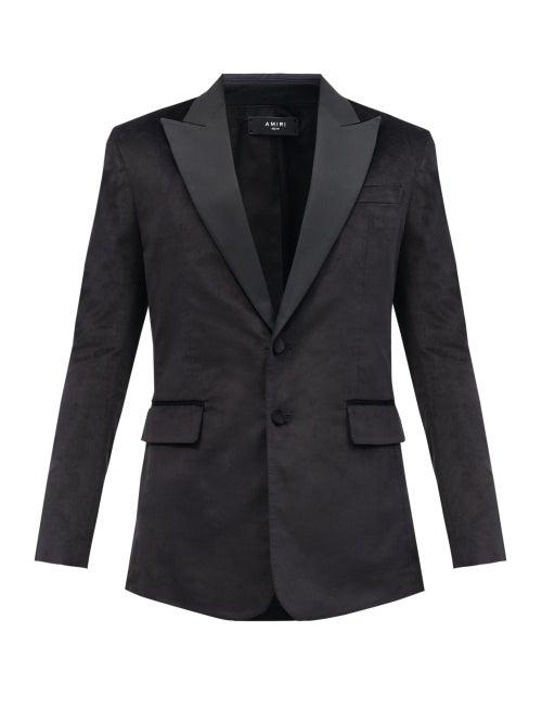Matchesfashion.com Amiri - Silk Peak-lapel Single-breasted Velvet Jacket - Mens - Black