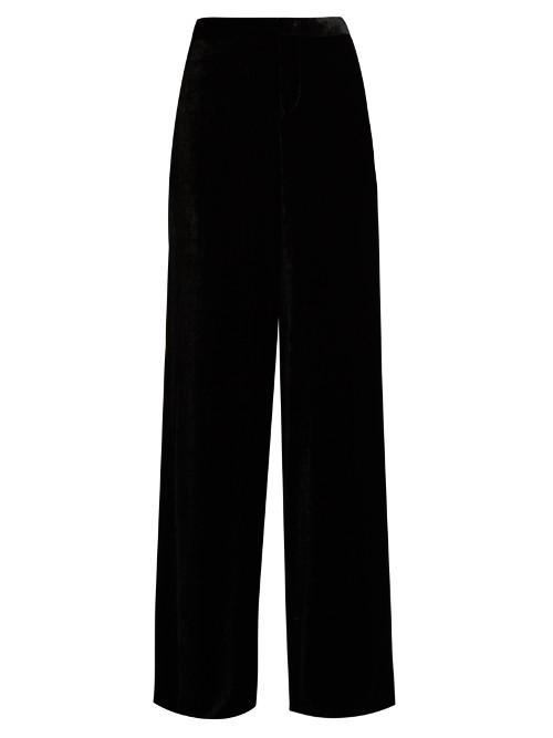 Etro High-waisted Wide-leg Velvet Trousers