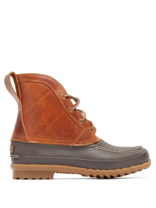 Matchesfashion.com Quoddy - Bi Colour Rubber And Leather Field Boots - Mens - Brown