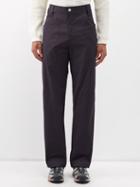 Affxwrks - Panel Straight-leg Twill Trousers - Mens - Dark Purple