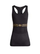 Matchesfashion.com Versace - Greek Key Mesh Performance Tank Top - Womens - Black Gold