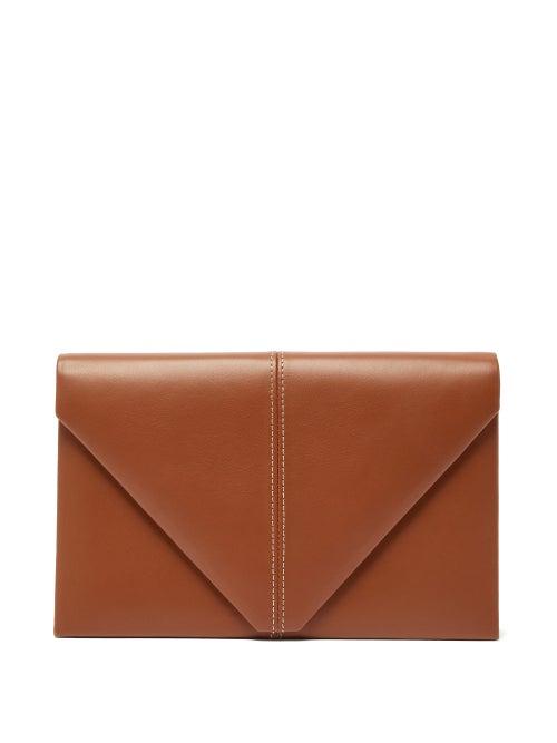 Matchesfashion.com Hunting Season - Envelope Leather Clutch - Womens - Tan