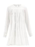 Merlette - Soliman Tiered Cotton Mini Dress - Womens - White