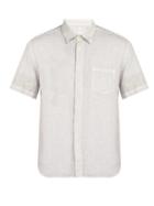 Matchesfashion.com 120% Lino - Short Sleeved Linen Shirt - Mens - Grey