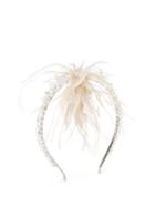 Matchesfashion.com Simone Rocha - Floral Crystal, Bead And Feather Headband - Womens - Clear