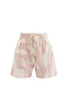 Les Tien - Yacht Tie-dye Cotton French Terry Shorts - Womens - Pink Multi
