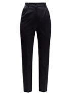 Matchesfashion.com Dolce & Gabbana - High Rise Slim Leg Tailored Trousers - Womens - Black