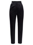 Matchesfashion.com Dolce & Gabbana - High Rise Slim Leg Tailored Trousers - Womens - Black
