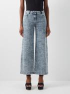 Norma Kamali - Elephant Cropped Wide-leg Jeans - Womens - Light Denim