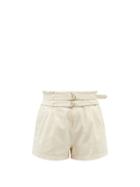 Ladies Rtw Sea - Evelina High-rise Cotton-canvas Shorts - Womens - Beige