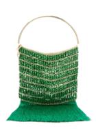 Matchesfashion.com Rosantica By Michela Panero - Georgina Beaded Fringe Trimmed Bag - Womens - Green