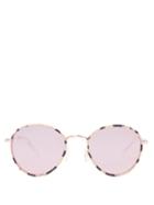 Matchesfashion.com Le Specs - Zephyr Deux Round Frame Sunglasses - Womens - Pink Multi