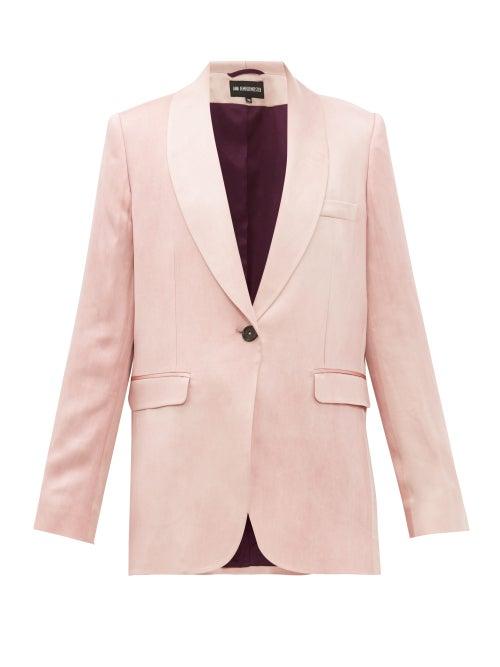 Matchesfashion.com Ann Demeulemeester - Yana Single Breasted Satin Jacket - Womens - Light Pink