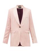 Matchesfashion.com Ann Demeulemeester - Yana Single Breasted Satin Jacket - Womens - Light Pink