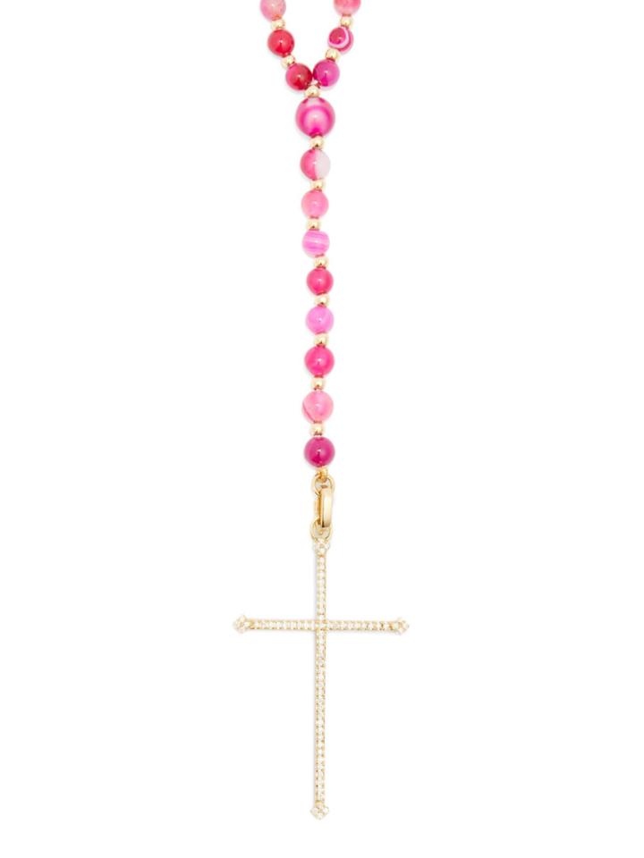 Diane Kordas Diamond & Rose-gold Agate Necklace